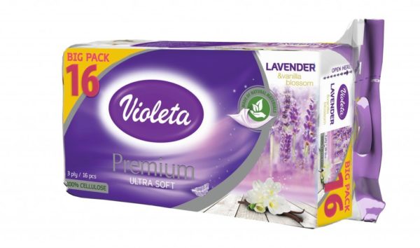 Premium Lavander Toilet paper Violeta 16pcs 3 layers Violeta -0